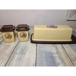 Sterilite Tablemates Garden Gourmet Butter Tray Salt And Pepper Vtg With Lids